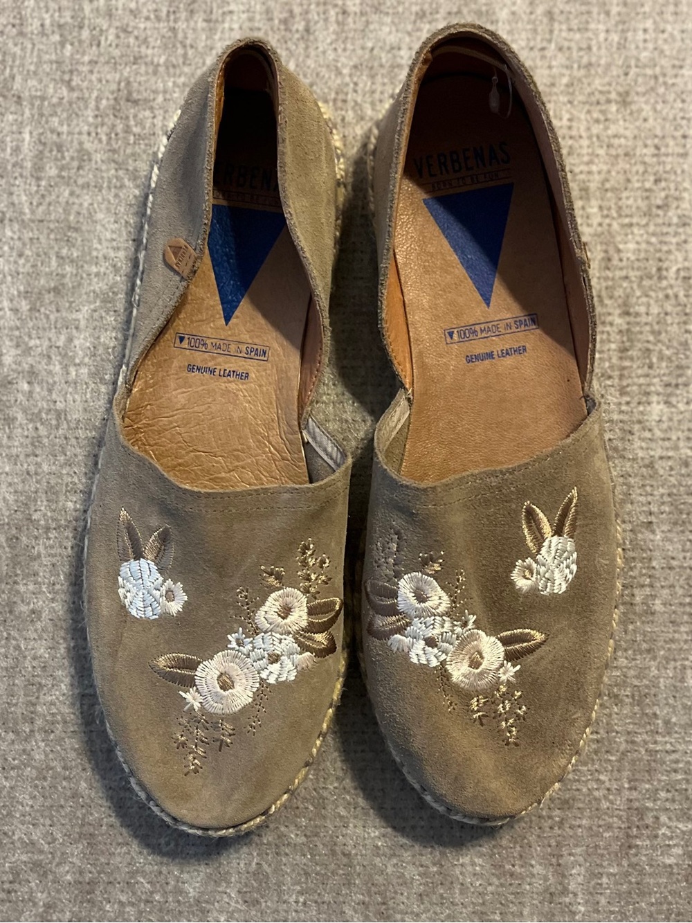 Verbenas Spain Embroidered Suede Espadrille Slip On Shoes EU 41 US 10 NWOT - Picture 2 of 8